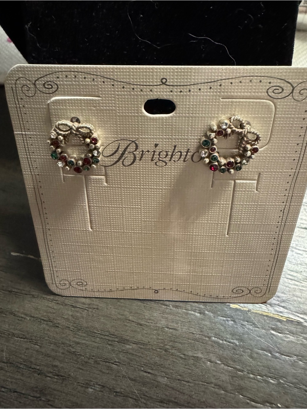 Brighton Gold-Tone Wreath Stud Earrings with Multi-Color Stones
